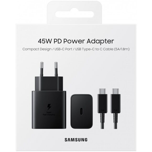NWT Samsung TRAVEL 45W PD Adapter USB-C To USB-C - Picture 1 of 3